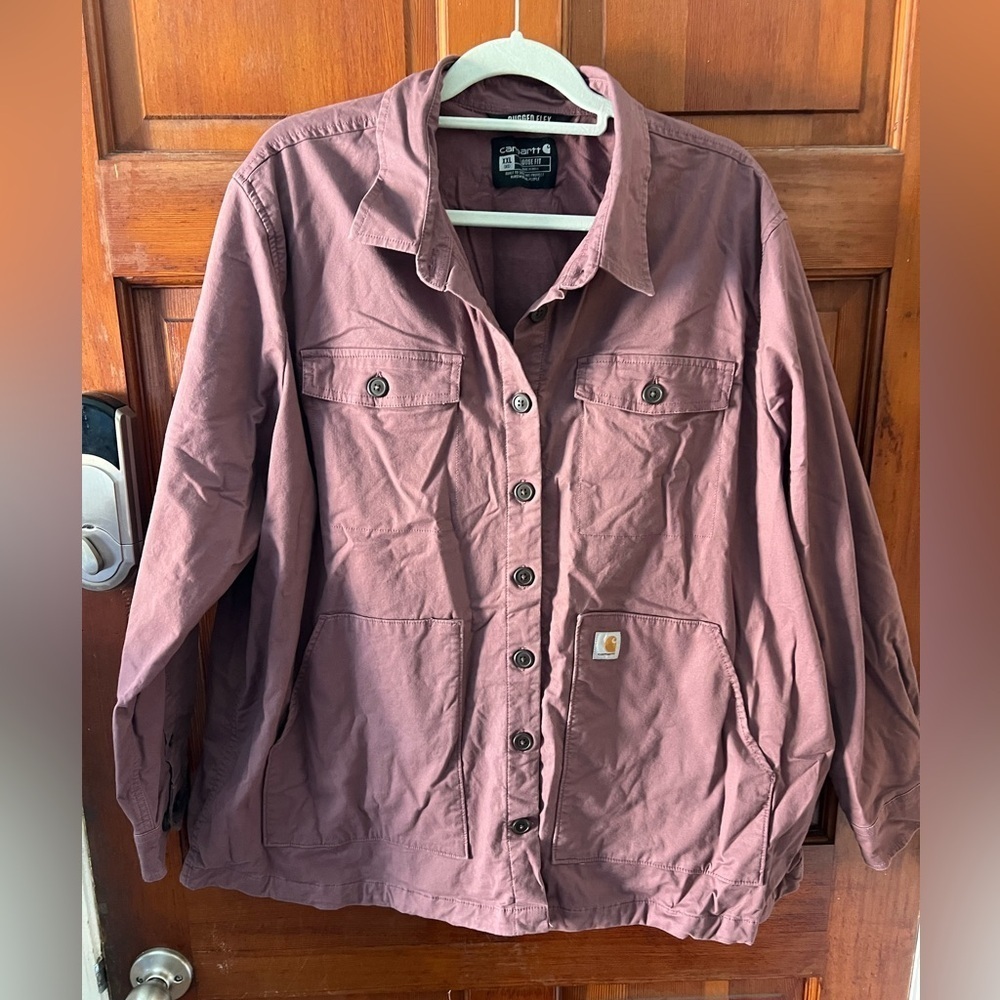 Carhartt Rugged Flex Utility Shirt Jacket – XXL Loose Fit – Mauve / Dusty Plum - Picture 1 of 8
